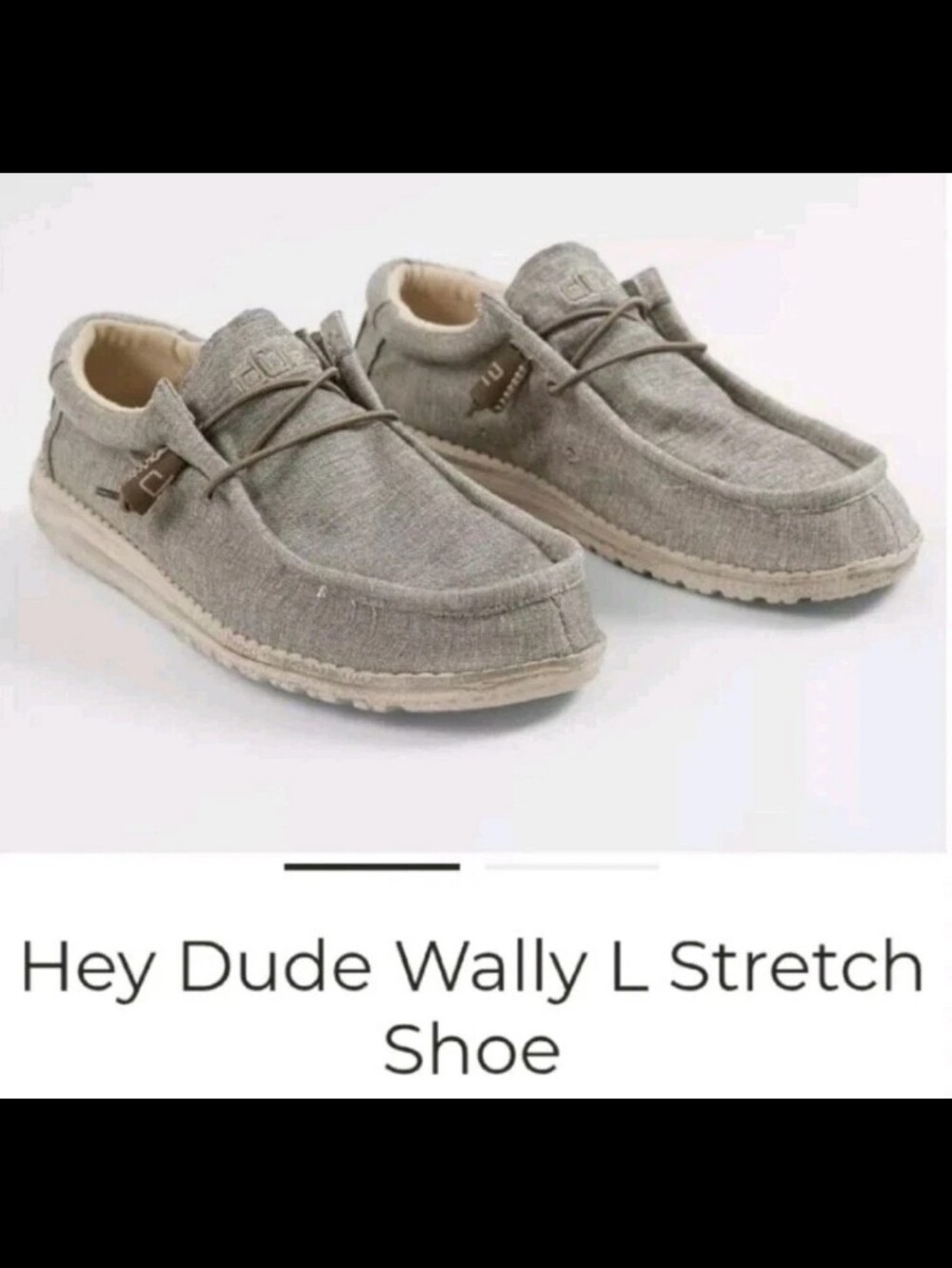 Hey Dude Wally Stretch size 11 Mens Casual Lace Up Slip On Shoes Grey Gray